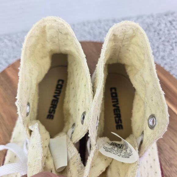 Converse CTAS All Star Hi Ox Cream Perforated Canvas Casual Y2K Sneaker Womens 7 - Picture 10 of 11